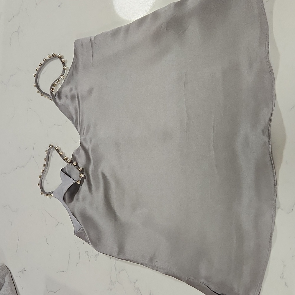 CAMI NYC Silk top with Pearl Straps